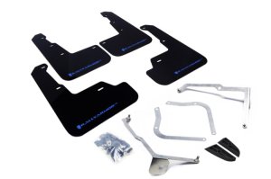 Subaru WRX STI Mud Flap Kit - Front + Rear - Rally Armor - UR Blk Flap/Blue Logo - Black - `15-`21